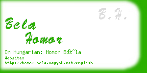 bela homor business card